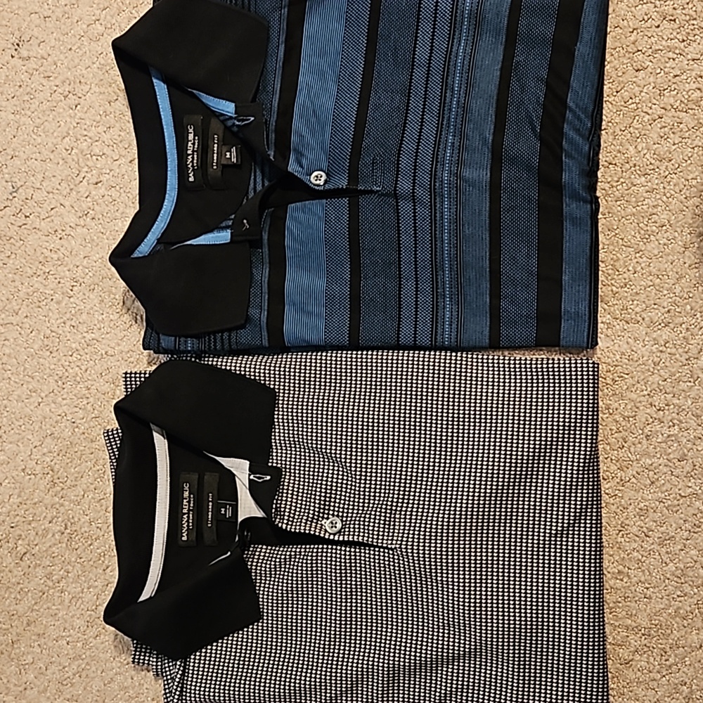 2 Banana Republic luxury touch polos
